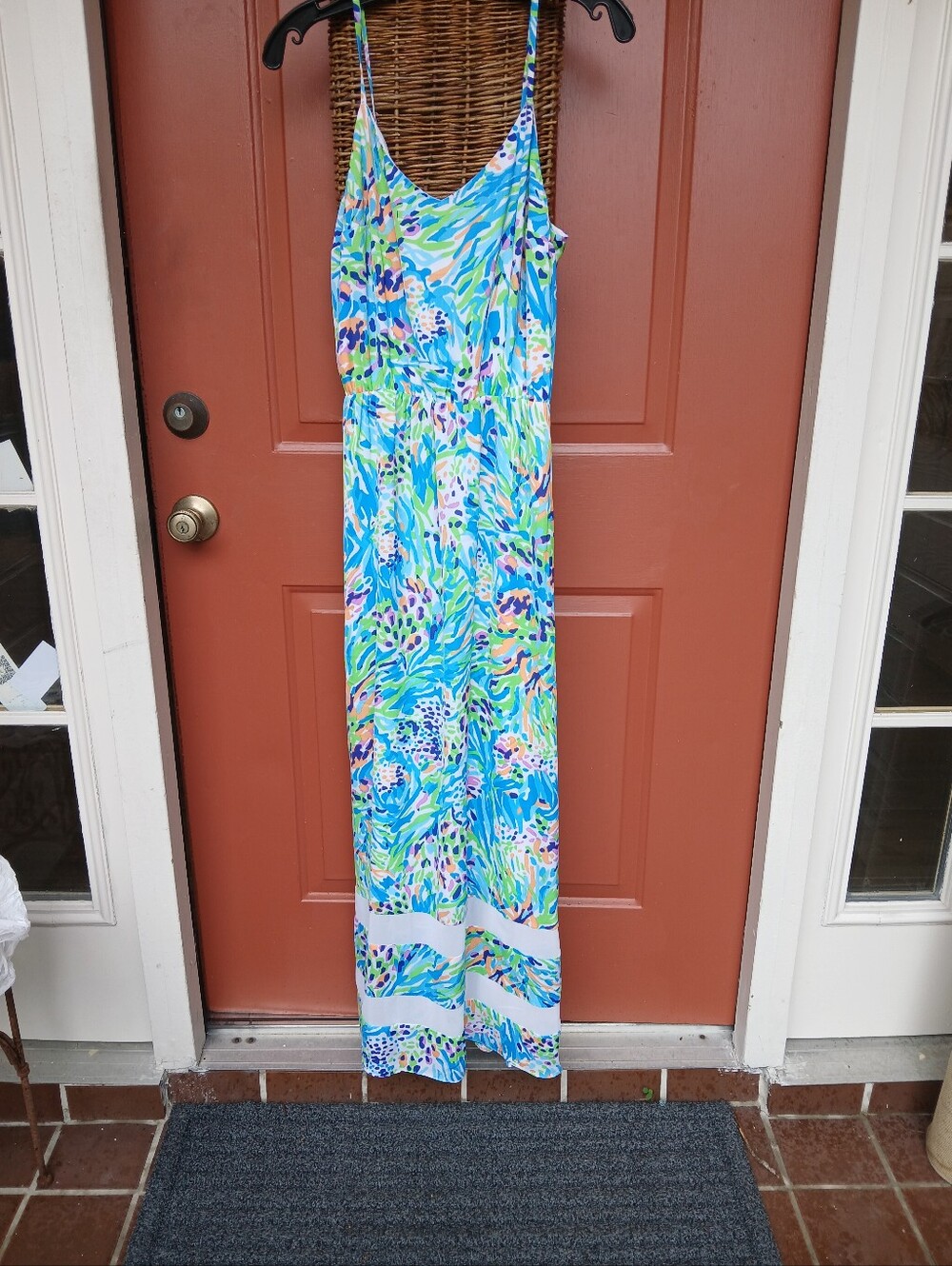 Lilly Pulitzer Vibrant Blue Multi-Print Sleeveless Maxi Dress